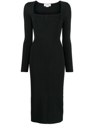 Victoria Beckham robe cintrée à encolure carrée - Noir