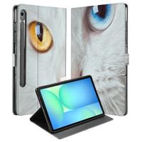 Witte Kat Tablet Hoesje met Standaard Samsung Galaxy Tab S10 FE | Tab S9 FE