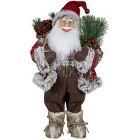 Kerstman beeld - H60 cm - rood - staand - kerstpop - Kerstman pop - thumbnail