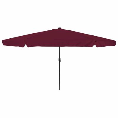 Tuinparasol Rood en Zwart 395 x 395 x 245 cm Polyester en staal