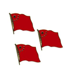 Set van 3x stuks pin broche supporters speldje vlag China 20 mm