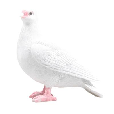 Witte Duif vogel tuin beeldje - voor binnen/buiten - 19 x 20 cm - dieren tuinbeelden