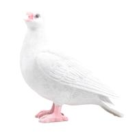 Witte Duif vogel tuin beeldje - voor binnen/buiten - 19 x 20 cm - dieren tuinbeelden