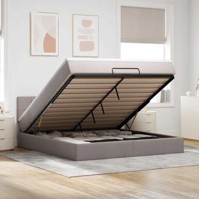 Ottoman bed met matras 180x200cm stof taupe