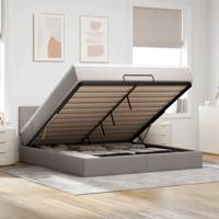 Ottoman bed met matras 180x200cm stof taupe