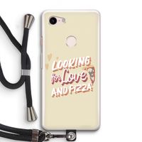 Pizza is the answer: Pixel 3 Transparant Hoesje met koord