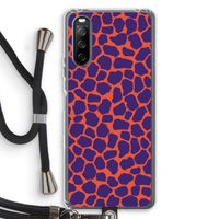 Purple Giraffe: Sony Sony Xperia 10 III Transparant Hoesje met koord Purple Giraffe: Sony Sony Xperia 10 III Transparant Hoesje met koord