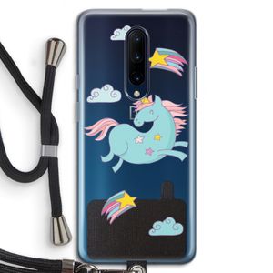 Vliegende eenhoorn: OnePlus 7 Pro Transparant Hoesje met koord