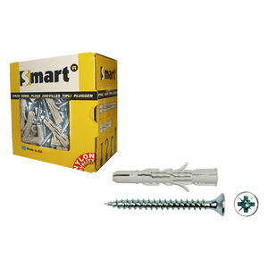 pgb-Europe SMART | plug nylon + schroef VK Ø 6x120 NZN | 25 st SM0LPSN010806120E