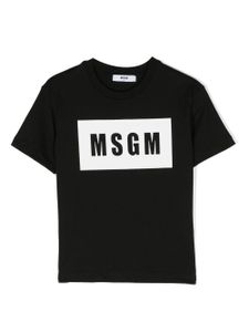 MSGM Kids t-shirt en coton à logo imprimé - Noir