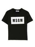 MSGM Kids t-shirt en coton à logo imprimé - Noir - thumbnail