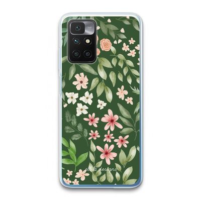 Botanical green sweet flower heaven: Xiaomi Redmi 10 Transparant Hoesje