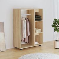 Kledingkast 80x40x110 cm bewerkt hout sonoma eikenkleurig - thumbnail