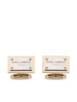 Dolce & Gabbana boutons de manchette à logo gravé - Or - thumbnail