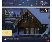 Led Icicle 6 meter 180 LED zwart/soft gold Lumineo - Lumineo