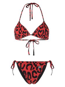 Dolce & Gabbana bikini à imprimé léopard - Rouge