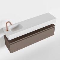 Toiletmeubel Mondiaz Andor | 120 cm | Meubelkleur Smoke | Lex vrijhangend wastafel Talc Links | 1 kraangat