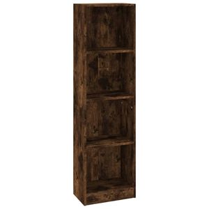 vidaXL Boekenkast 4-laags 40x24x143 cm bewerkt hout gerookt eikenkleur