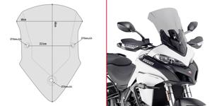 GIVI Windscherm, moto en scooter, D7406S Verhoogd getint