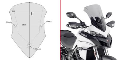 GIVI Windscherm, moto en scooter, D7406S Verhoogd getint
