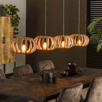 LifestyleFurn Hanglamp Wilton Mangohout, 4-lamps - Massief mango naturel