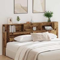 Hoofdeinde kas met opslag 220 x 18,5 x 104,5 cm Bewerkt hout