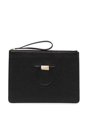 Ferragamo pochette Gancini en cuir - Noir