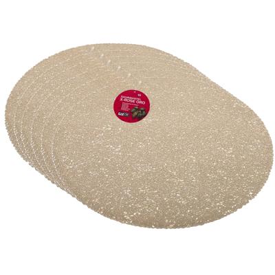 Placemat - Set van 6x stuks - goud - dia 40 cm - rond - kunststof - onderlegger - kerstdiner/diner p