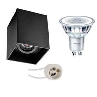 Philips CorePro Vierkante Opbouwspot Set - Mat Zwart - 4000K