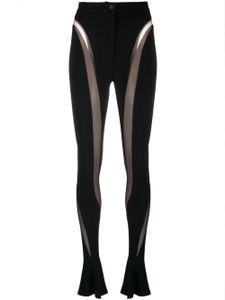 Mugler legging à empiècements transparents - Noir