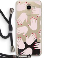 Hands pink: Samsung Galaxy J6 (2018) Transparant Hoesje met koord Hands pink: Samsung Galaxy J6 (2018) Transparant Hoesje met koord
