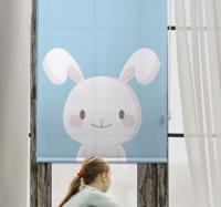 Noorse babykamer rolgordijnën wit konijn