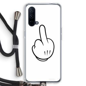 Middle finger white: OnePlus Nord CE 5G Transparant Hoesje met koord