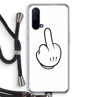 Middle finger white: OnePlus Nord CE 5G Transparant Hoesje met koord