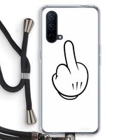 Middle finger white: OnePlus Nord CE 5G Transparant Hoesje met koord