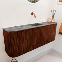 Toiletmeubel Mondiaz Joya Dlux | 113.2 cm | Meubelkleur Ruby | Faye wastafel Sombra Wasbak Midden | Zonder kraangat(en)