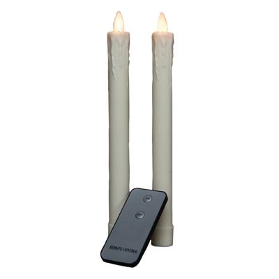 Anna's Collection LED Dinerkaarsen - 2x stuks - ivoor - 24 cm - kerstdecoratie - woondecoratie