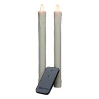 Anna's Collection LED Dinerkaarsen - 2x stuks - ivoor - 24 cm - kerstdecoratie - woondecoratie