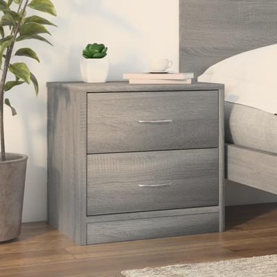 Nachtkastje 40x30x40 cm bewerkt hout grijs sonoma eikenkleurig