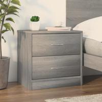 Nachtkastje 40x30x40 cm bewerkt hout grijs sonoma eikenkleurig