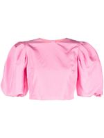 MSGM haut crop à manches bouffantes - Rose - thumbnail