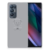 OPPO Find X3 Neo Telefoonhoesje met Naam Grijs Baby Olifant - thumbnail