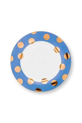 Pip Studio Set/2 Borden Dot Delight Lichtblauw/Goud 26.5cm