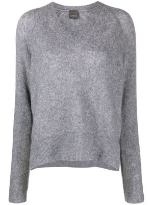 Lorena Antoniazzi pull en maille à col v - Gris