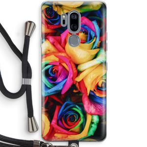 Neon bloemen: LG G7 Thinq Transparant Hoesje met koord