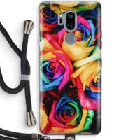 Neon bloemen: LG G7 Thinq Transparant Hoesje met koord