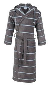 Carl Ross Carl Ross Heren Badjas Velours met Capuchon 610300 Basalt/Iceblue 52/54