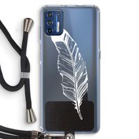Pluim: Motorola Moto G9 Plus Transparant Hoesje met koord