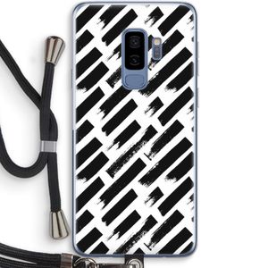 Zwarte vegen: Samsung Galaxy S9 Plus Transparant Hoesje met koord