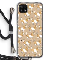 Doggy: Samsung Galaxy A22 5G Transparant Hoesje met koord